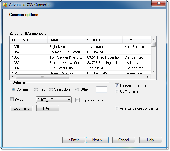 convert xls into csv