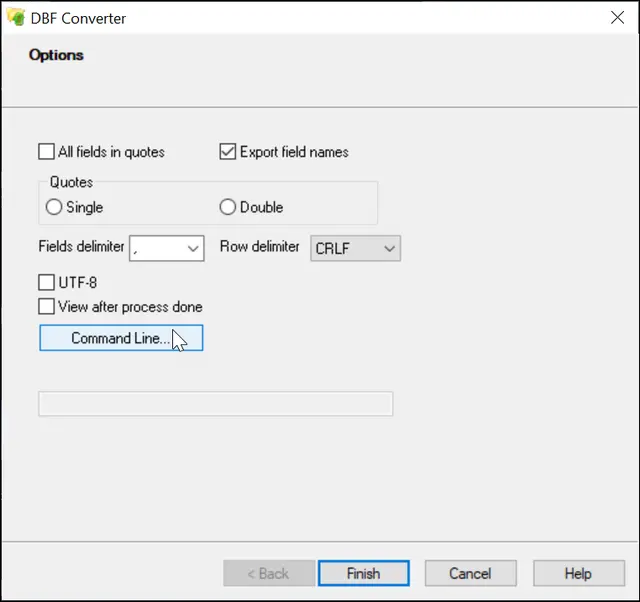 CSV file format options