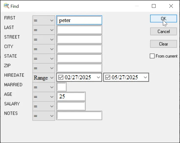 Find in DBF File