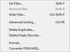Menu Tools in DBF Viewer 2000