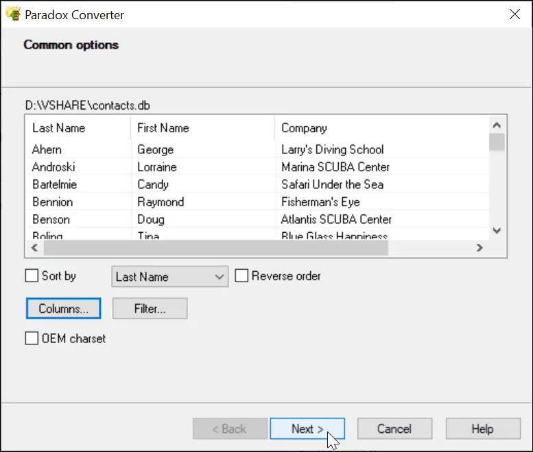 Screenshot of Paradox Converter